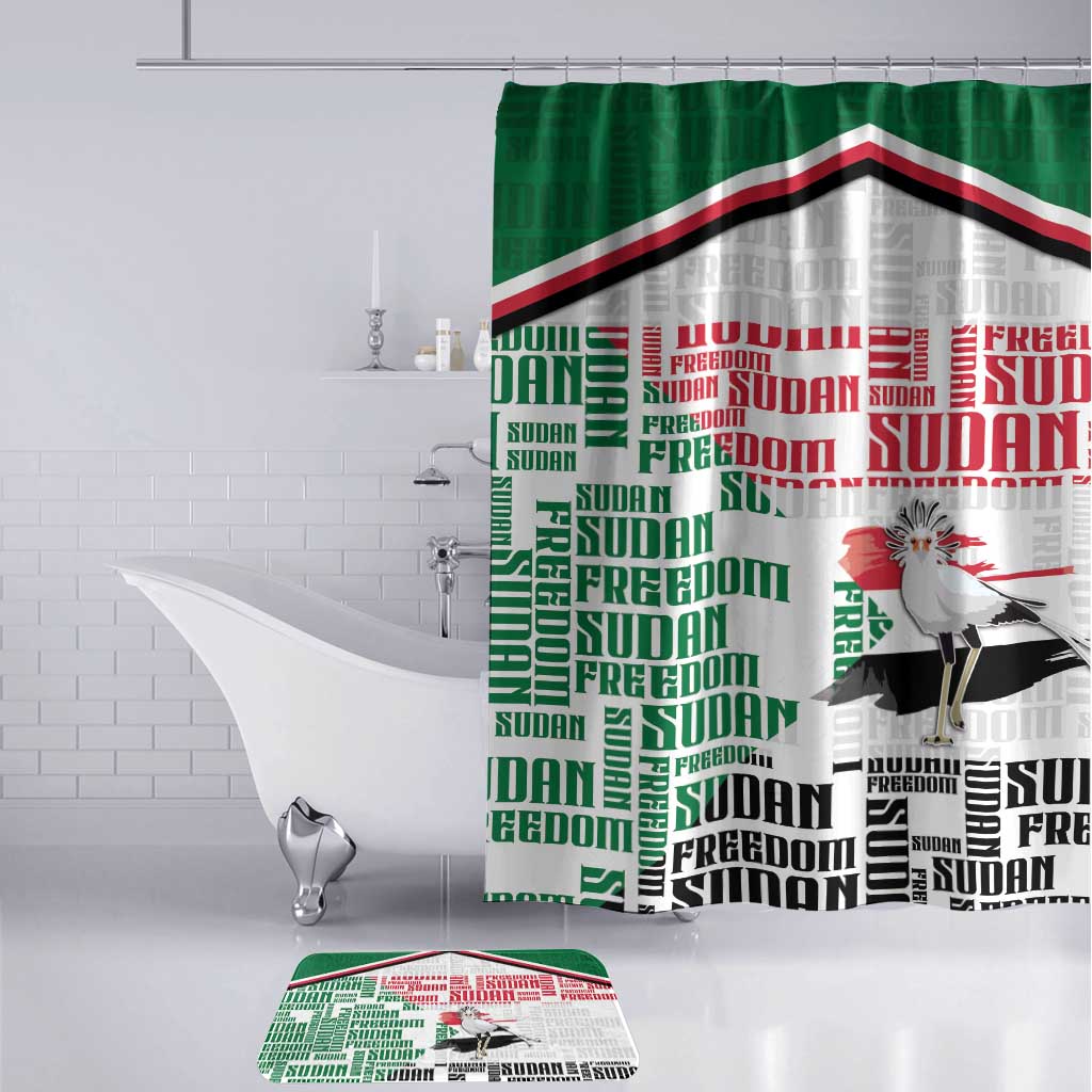 Sudan Bathroom Set Secretary Bird With Typography Patterns - Wonder Print Shop