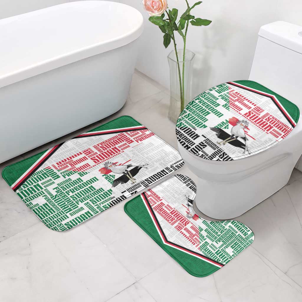 Sudan Bathroom Set Secretary Bird With Typography Patterns - Wonder Print Shop