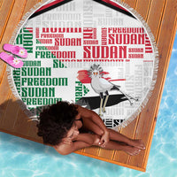 Sudan Beach Blanket Secretary Bird With Typography Patterns - Wonder Print Shop