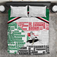 Sudan Bedding Set Secretary Bird With Typography Patterns - Wonder Print Shop