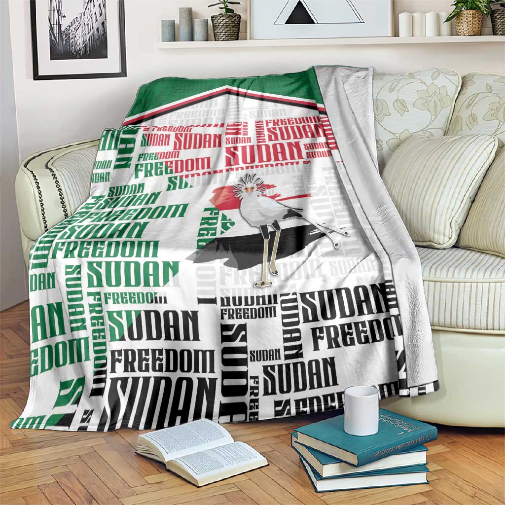 Sudan Blanket Secretary Bird With Typography Patterns - Wonder Print Shop