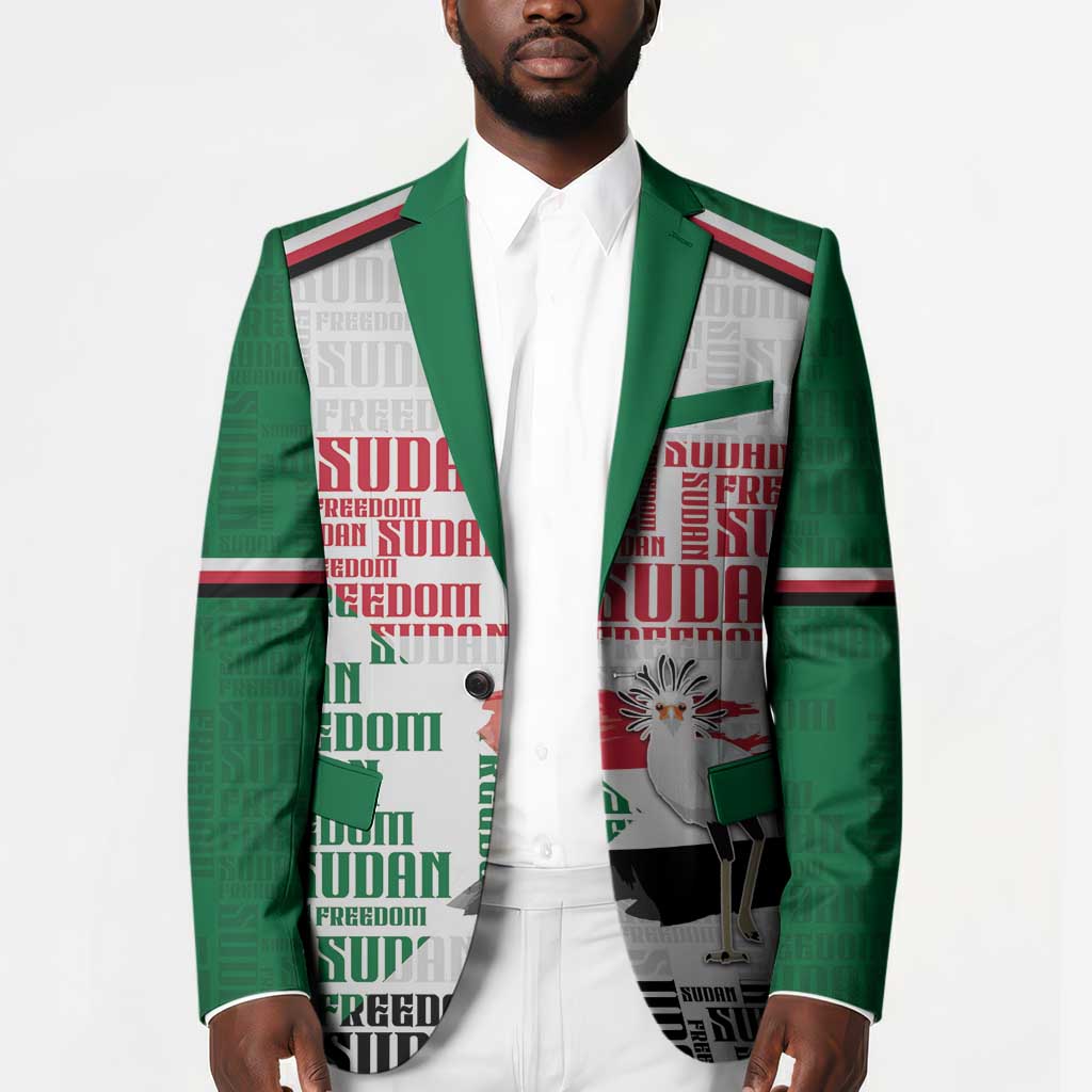 Personalized Sudan Blazer Secretary Bird With Typography Patterns - Wonder Print Shop