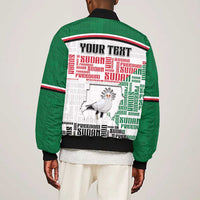 Personalized Sudan Bomber Jacket Secretary Bird With Typography Patterns - Wonder Print Shop