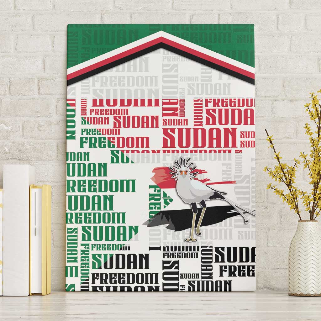 Sudan Canvas Wall Art Secretary Bird With Typography Patterns - Wonder Print Shop
