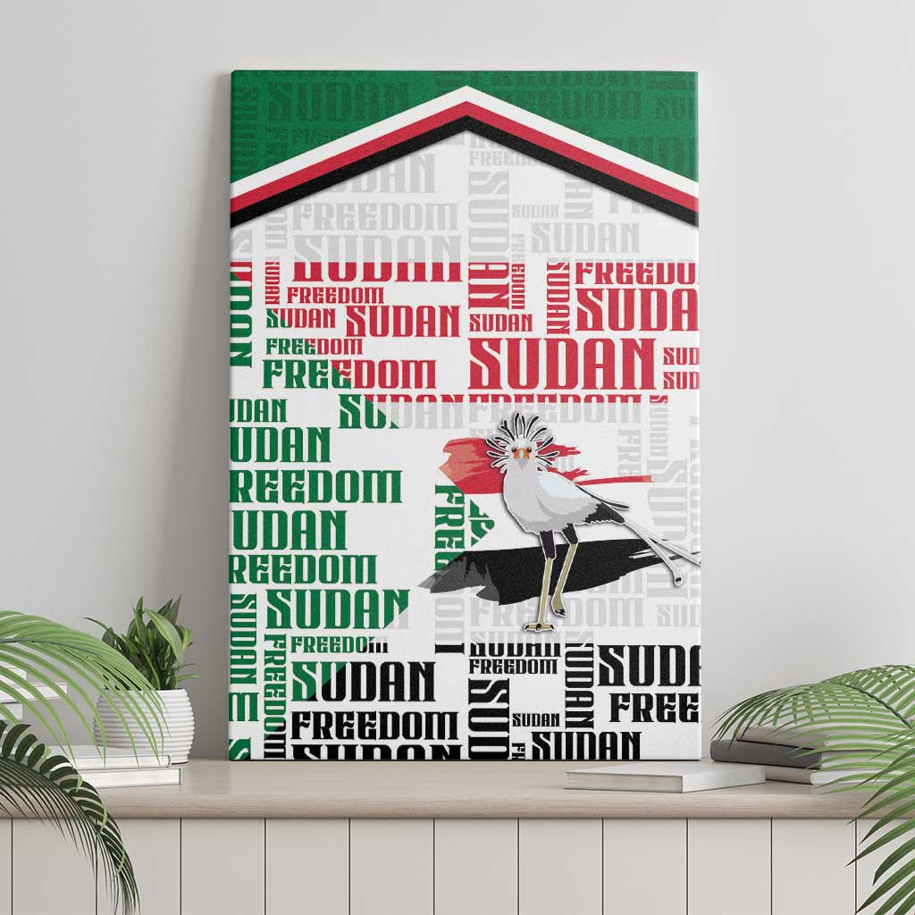Sudan Canvas Wall Art Secretary Bird With Typography Patterns - Wonder Print Shop