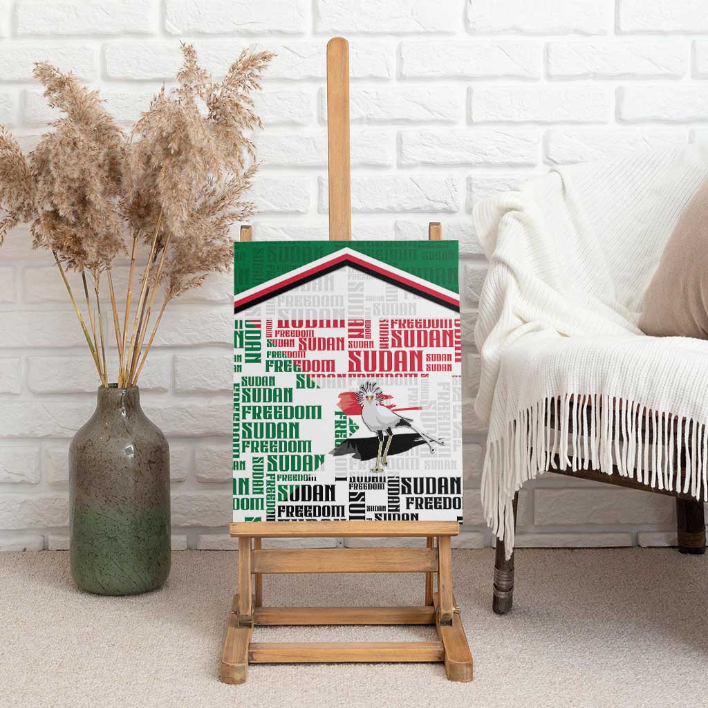 Sudan Canvas Wall Art Secretary Bird With Typography Patterns - Wonder Print Shop