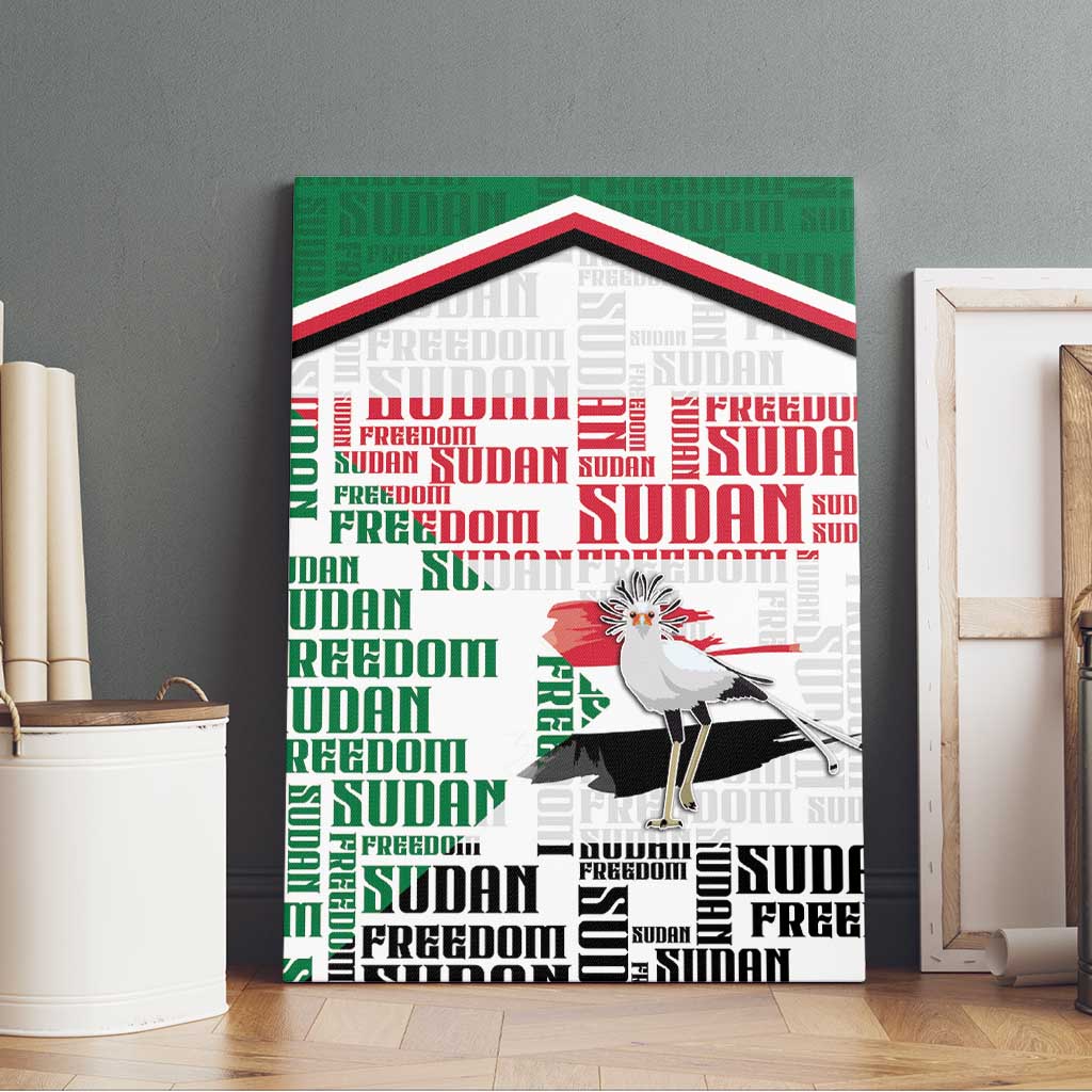 Sudan Canvas Wall Art Secretary Bird With Typography Patterns - Wonder Print Shop