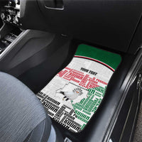 Personalized Sudan Car Mats Secretary Bird With Typography Patterns - Wonder Print Shop