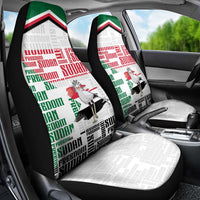 Sudan Car Seat Cover Secretary Bird With Typography Patterns - Wonder Print Shop