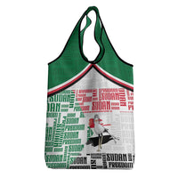 Sudan Grocery Bag Secretary Bird With Typography Patterns - Wonder Print Shop