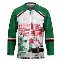 Personalized Sudan Hockey Jersey Secretary Bird With Typography Patterns - Wonder Print Shop