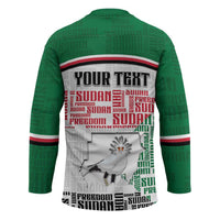 Personalized Sudan Hockey Jersey Secretary Bird With Typography Patterns - Wonder Print Shop