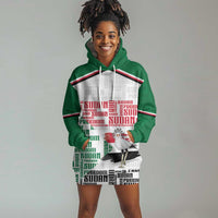 Personalized Sudan Hoodie Dress Secretary Bird With Typography Patterns - Wonder Print Shop