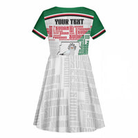 Personalized Sudan Kid Short Sleeve Dress Secretary Bird With Typography Patterns - Wonder Print Shop