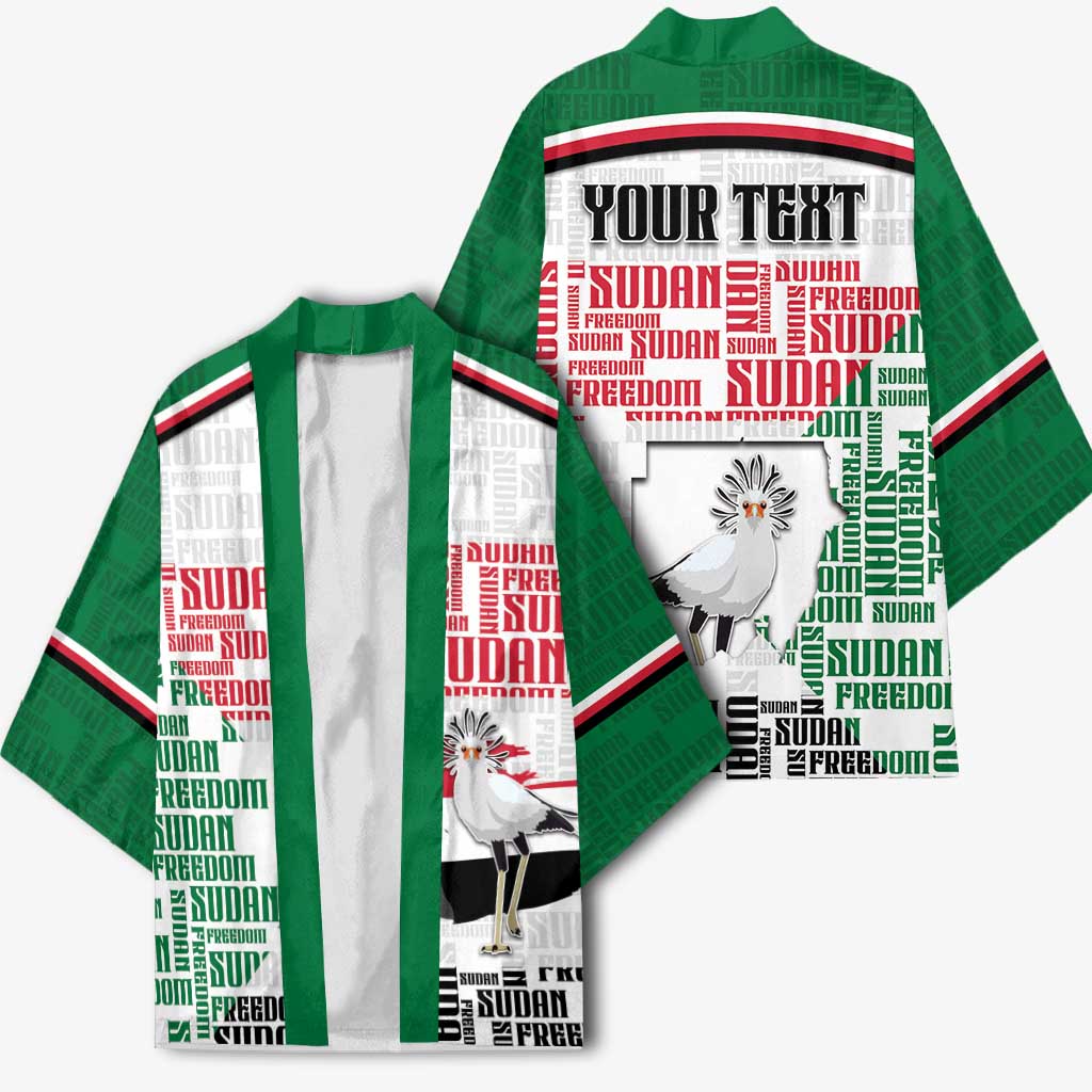 Personalized Sudan Kimono Secretary Bird With Typography Patterns - Wonder Print Shop