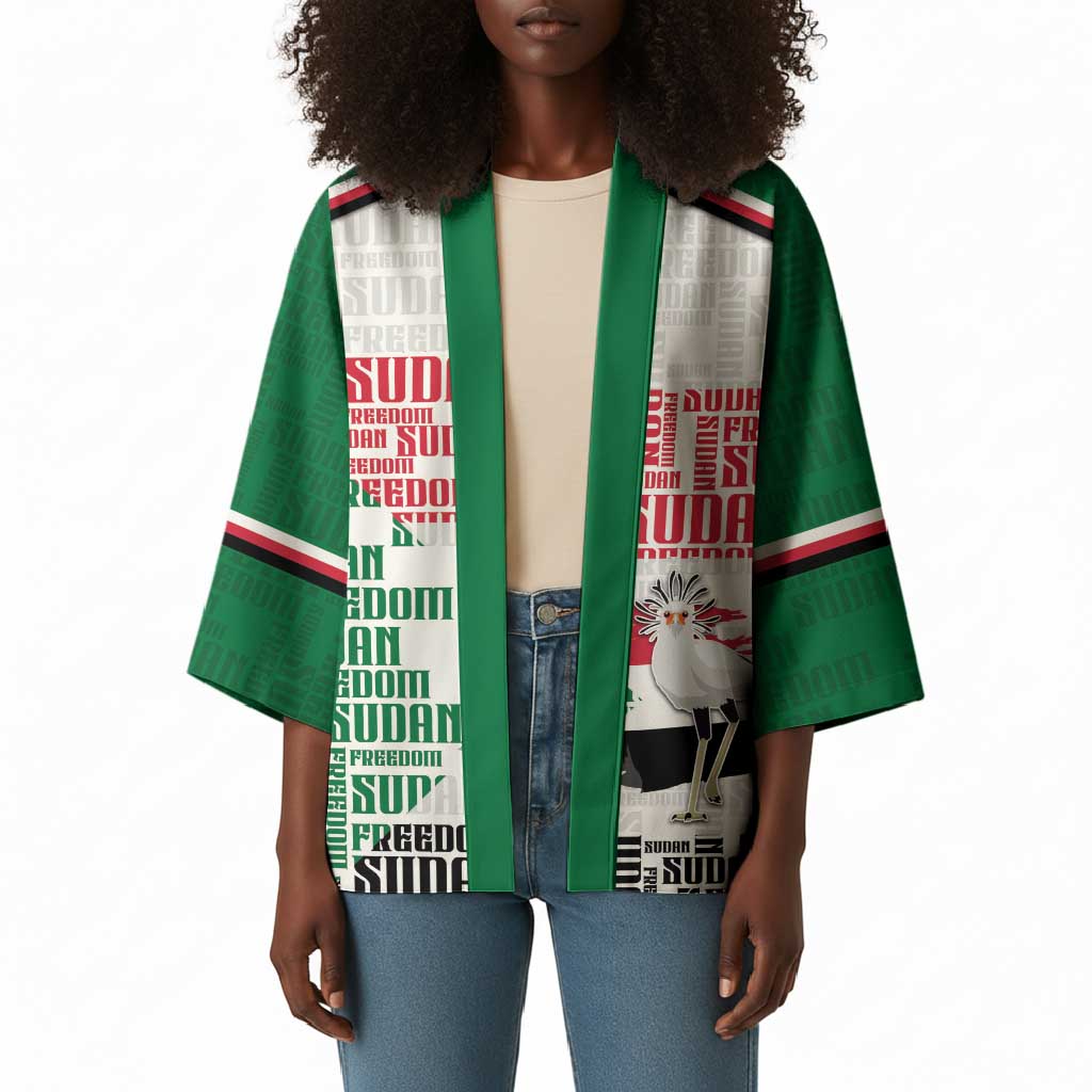 Personalized Sudan Kimono Secretary Bird With Typography Patterns - Wonder Print Shop