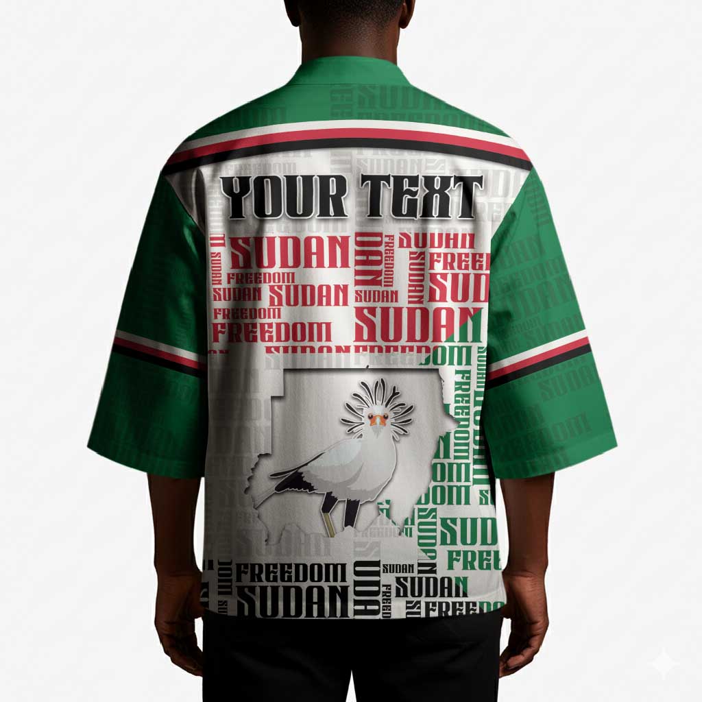Personalized Sudan Kimono Secretary Bird With Typography Patterns - Wonder Print Shop