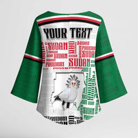 Personalized Sudan Kimono Sleeve Blouse Secretary Bird With Typography Patterns - Wonder Print Shop