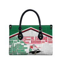 Sudan Leather Bag Secretary Bird With Typography Patterns - Wonder Print Shop
