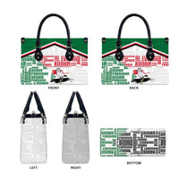 Sudan Leather Bag Secretary Bird With Typography Patterns - Wonder Print Shop