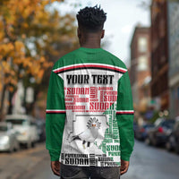 Personalized Sudan Long Sleeve Shirt Secretary Bird With Typography Patterns - Wonder Print Shop