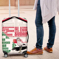 Sudan Luggage Cover Secretary Bird With Typography Patterns - Wonder Print Shop