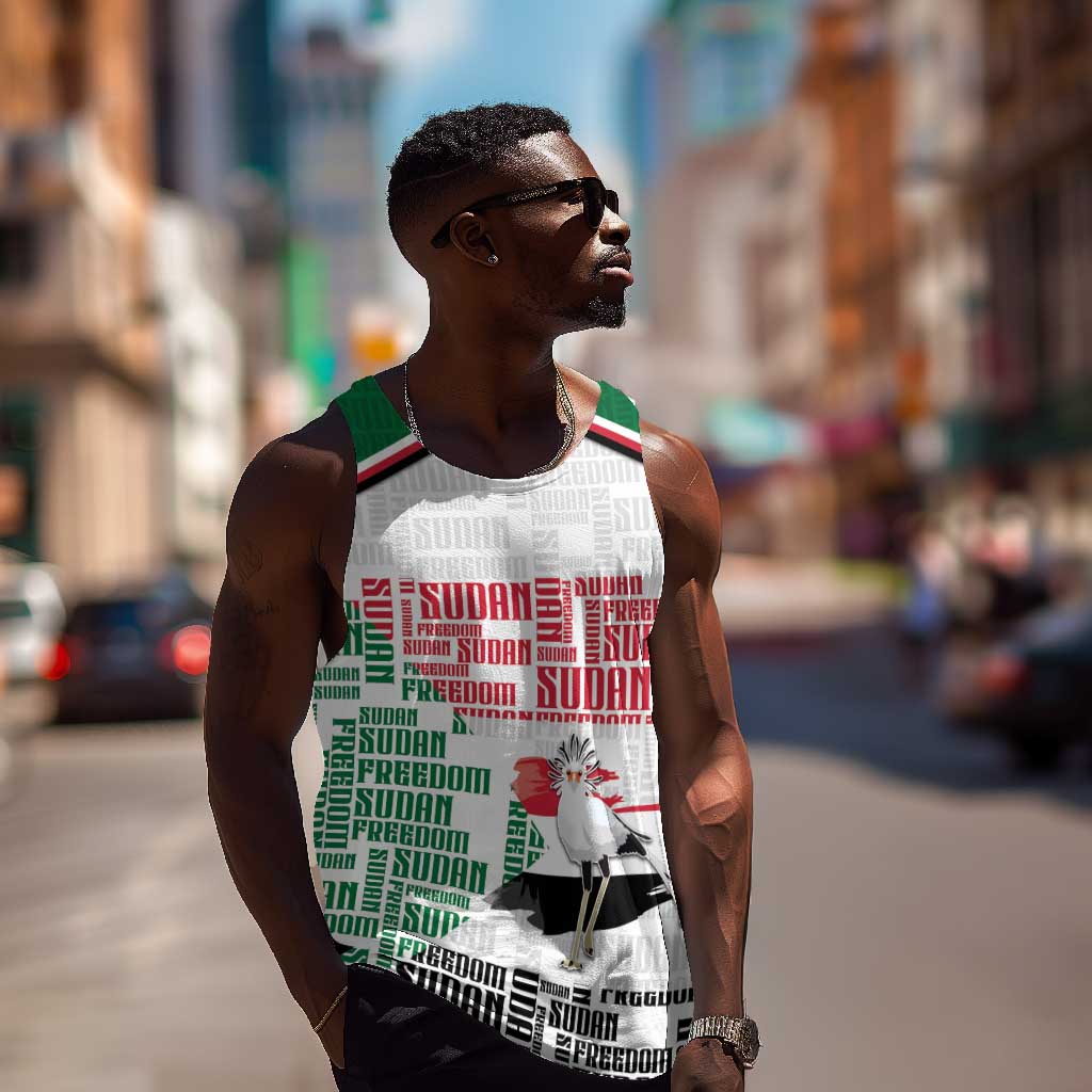 Personalized Sudan Men Tank Top Secretary Bird With Typography Patterns - Wonder Print Shop