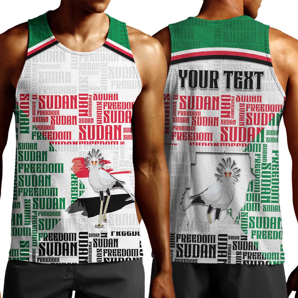 Personalized Sudan Men Tank Top Secretary Bird With Typography Patterns - Wonder Print Shop
