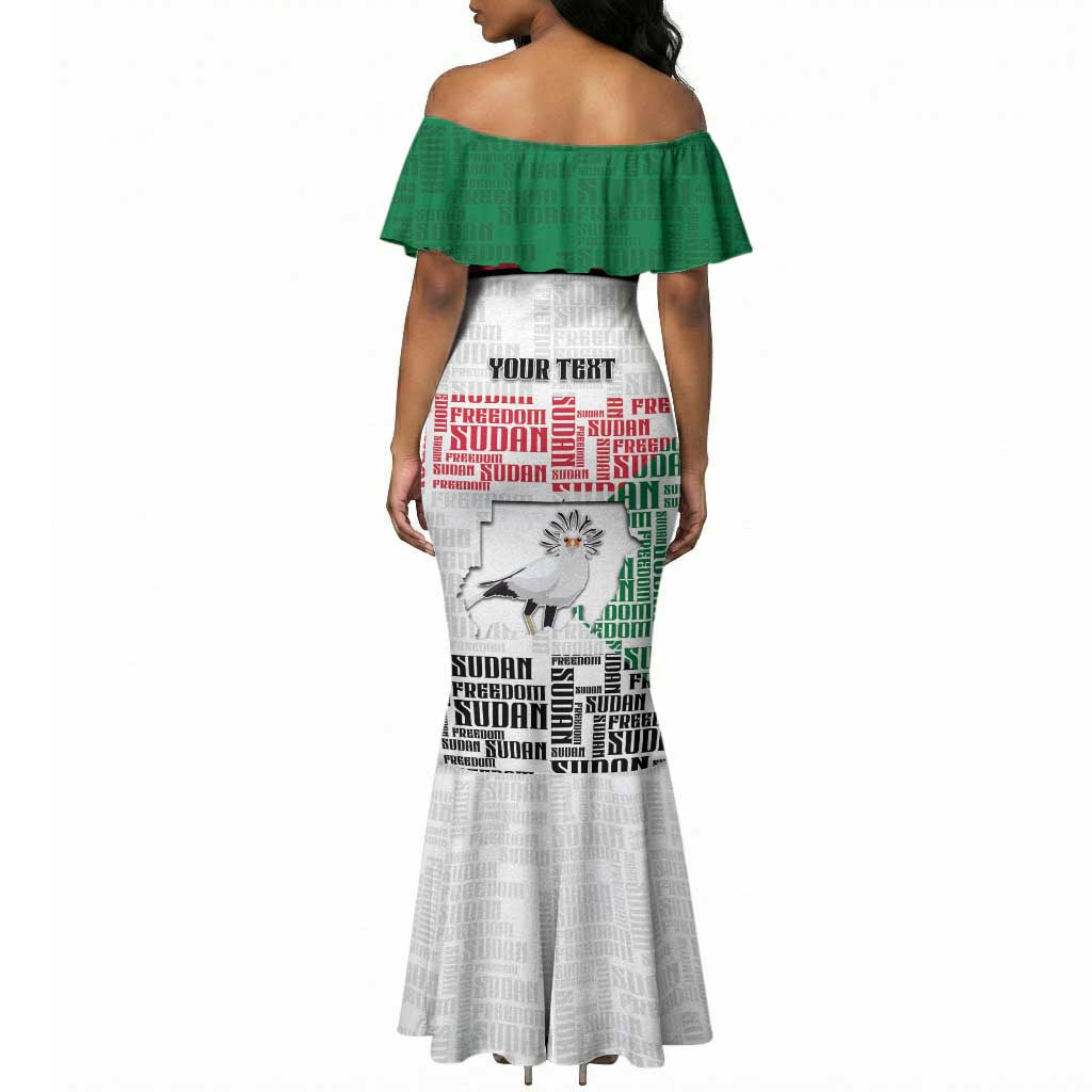 Personalized Sudan Mermaid Dress Secretary Bird With Typography Patterns - Wonder Print Shop