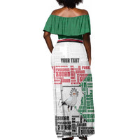 Personalized Sudan Off Shoulder Maxi Dress Secretary Bird With Typography Patterns - Wonder Print Shop