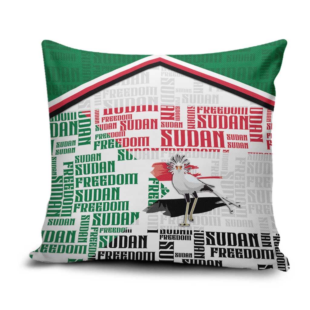 Sudan Pillow Cover Secretary Bird With Typography Patterns - Wonder Print Shop