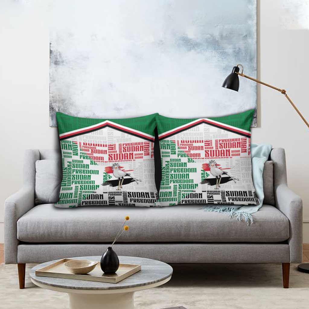 Sudan Pillow Cover Secretary Bird With Typography Patterns - Wonder Print Shop