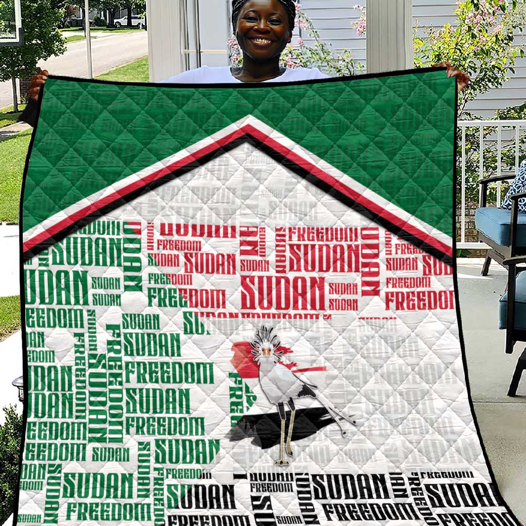 Sudan Quilt Secretary Bird With Typography Patterns - Wonder Print Shop