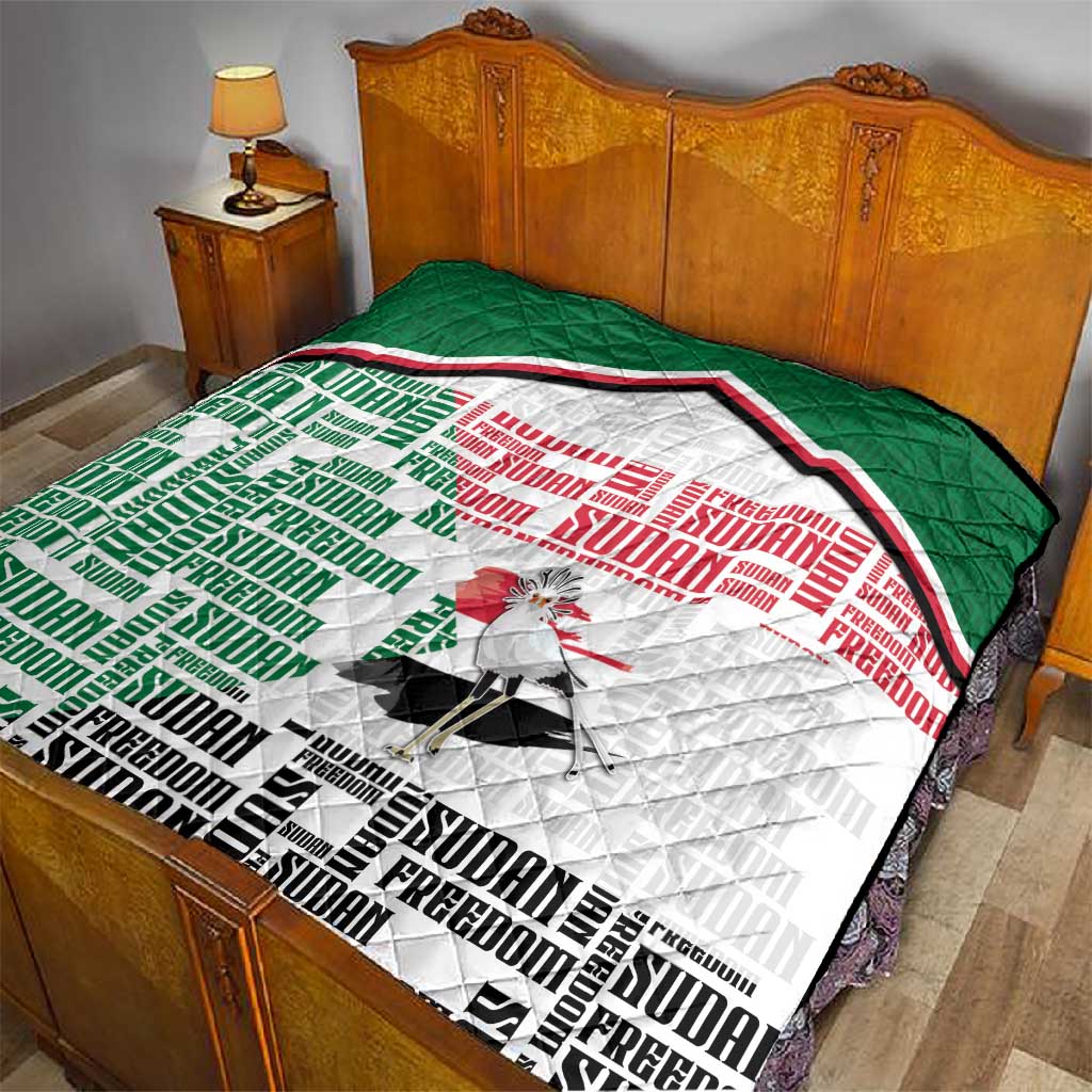 Sudan Quilt Secretary Bird With Typography Patterns - Wonder Print Shop