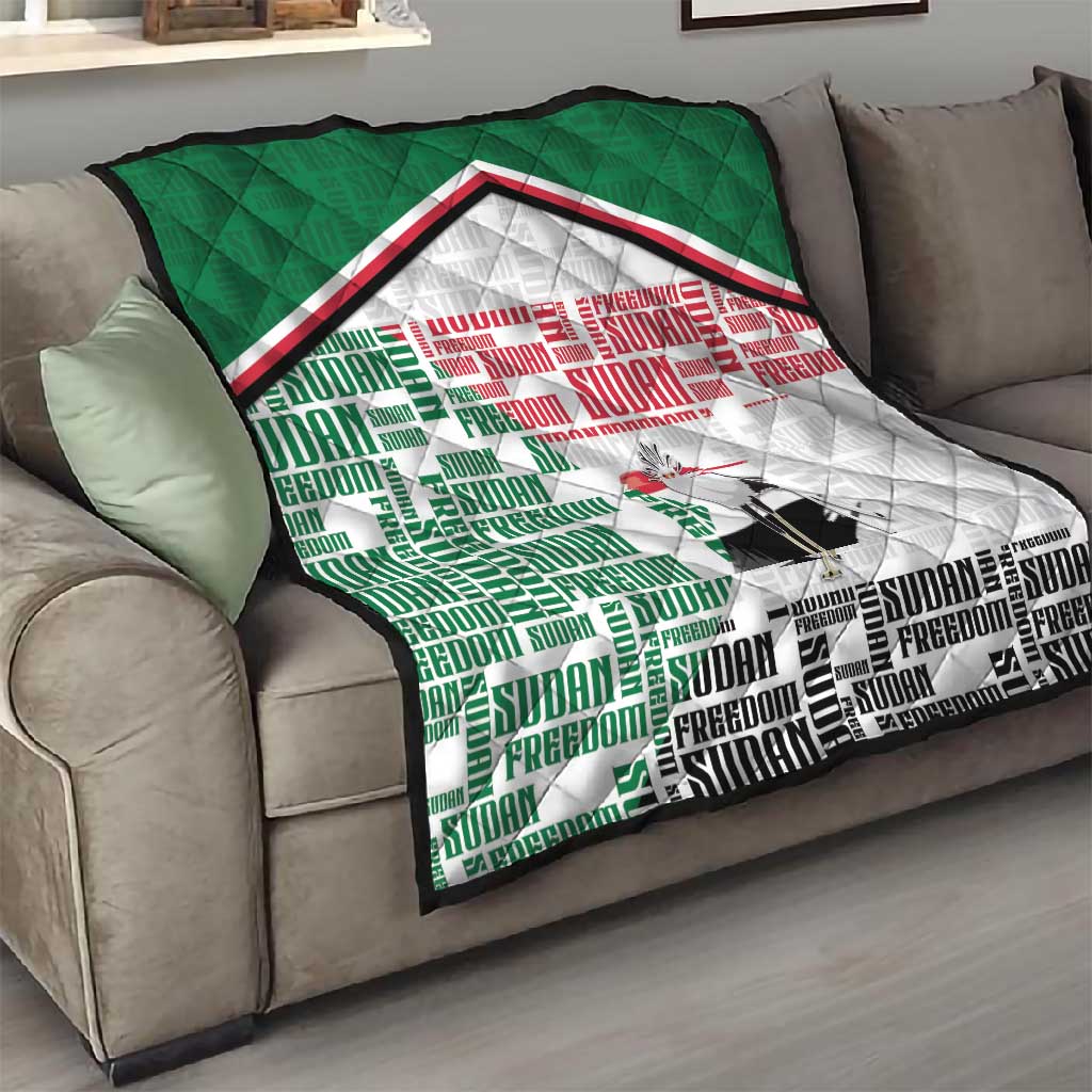 Sudan Quilt Secretary Bird With Typography Patterns - Wonder Print Shop