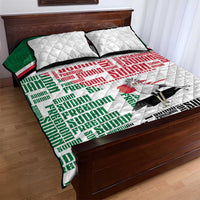 Sudan Quilt Bed Set Secretary Bird With Typography Patterns - Wonder Print Shop