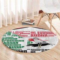 Sudan Round Carpet Secretary Bird With Typography Patterns - Wonder Print Shop