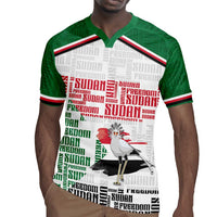 Personalized Sudan Rugby Jersey Secretary Bird With Typography Patterns - Wonder Print Shop