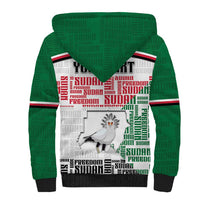 Personalized Sudan Sherpa Hoodie Secretary Bird With Typography Patterns - Wonder Print Shop