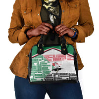 Sudan Shoulder Handbag Secretary Bird With Typography Patterns - Wonder Print Shop
