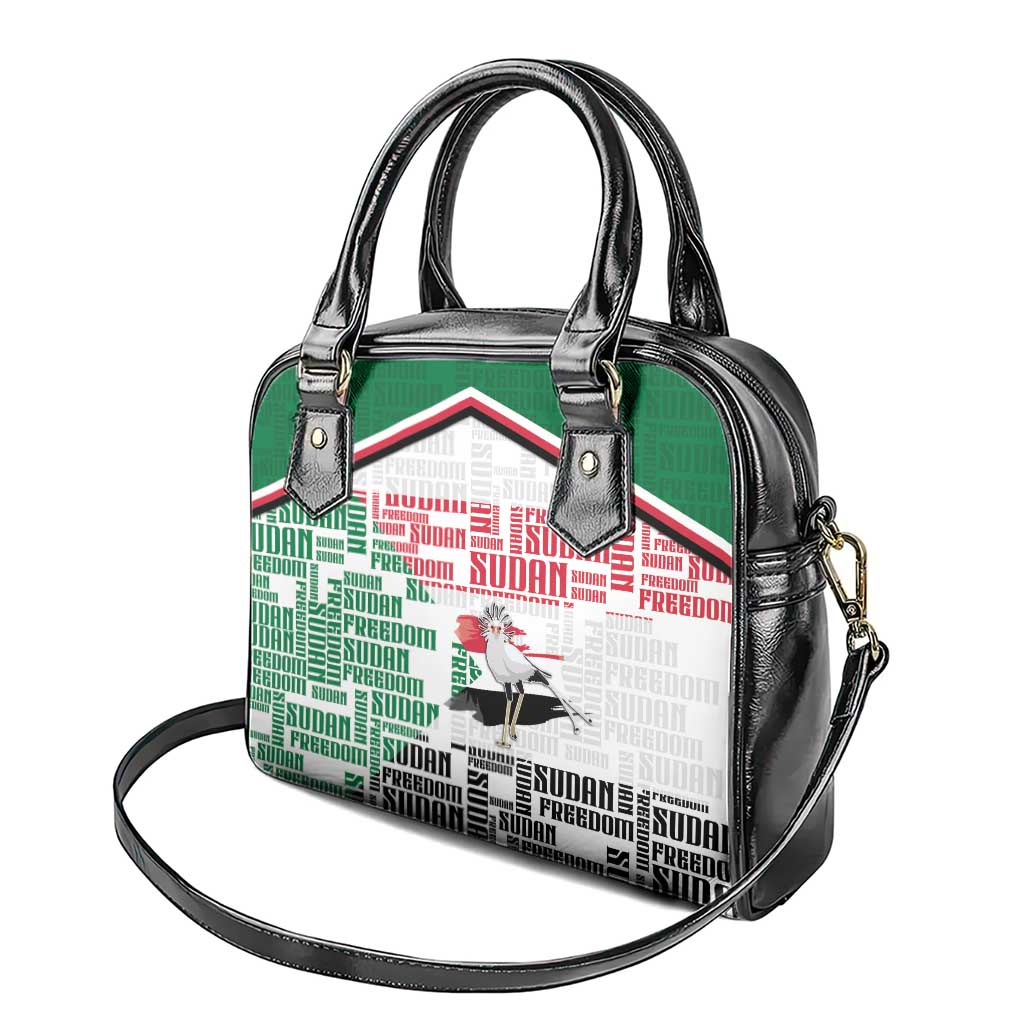 Sudan Shoulder Handbag Secretary Bird With Typography Patterns - Wonder Print Shop