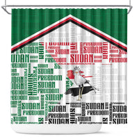 Sudan Shower Curtain Secretary Bird With Typography Patterns - Wonder Print Shop