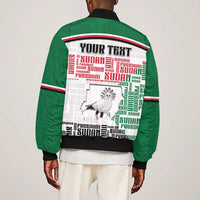 Personalized Sudan Sleeve Zip Bomber Jacket Secretary Bird With Typography Patterns - Wonder Print Shop