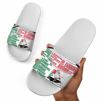 Sudan Slide Sandals Secretary Bird With Typography Patterns - Wonder Print Shop