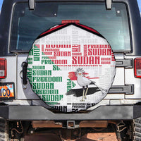 Sudan Spare Tire Cover Secretary Bird With Typography Patterns - Wonder Print Shop