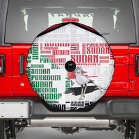 Sudan Spare Tire Cover Secretary Bird With Typography Patterns - Wonder Print Shop