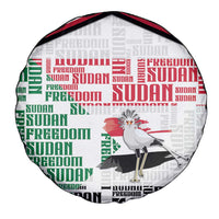 Sudan Spare Tire Cover Secretary Bird With Typography Patterns - Wonder Print Shop
