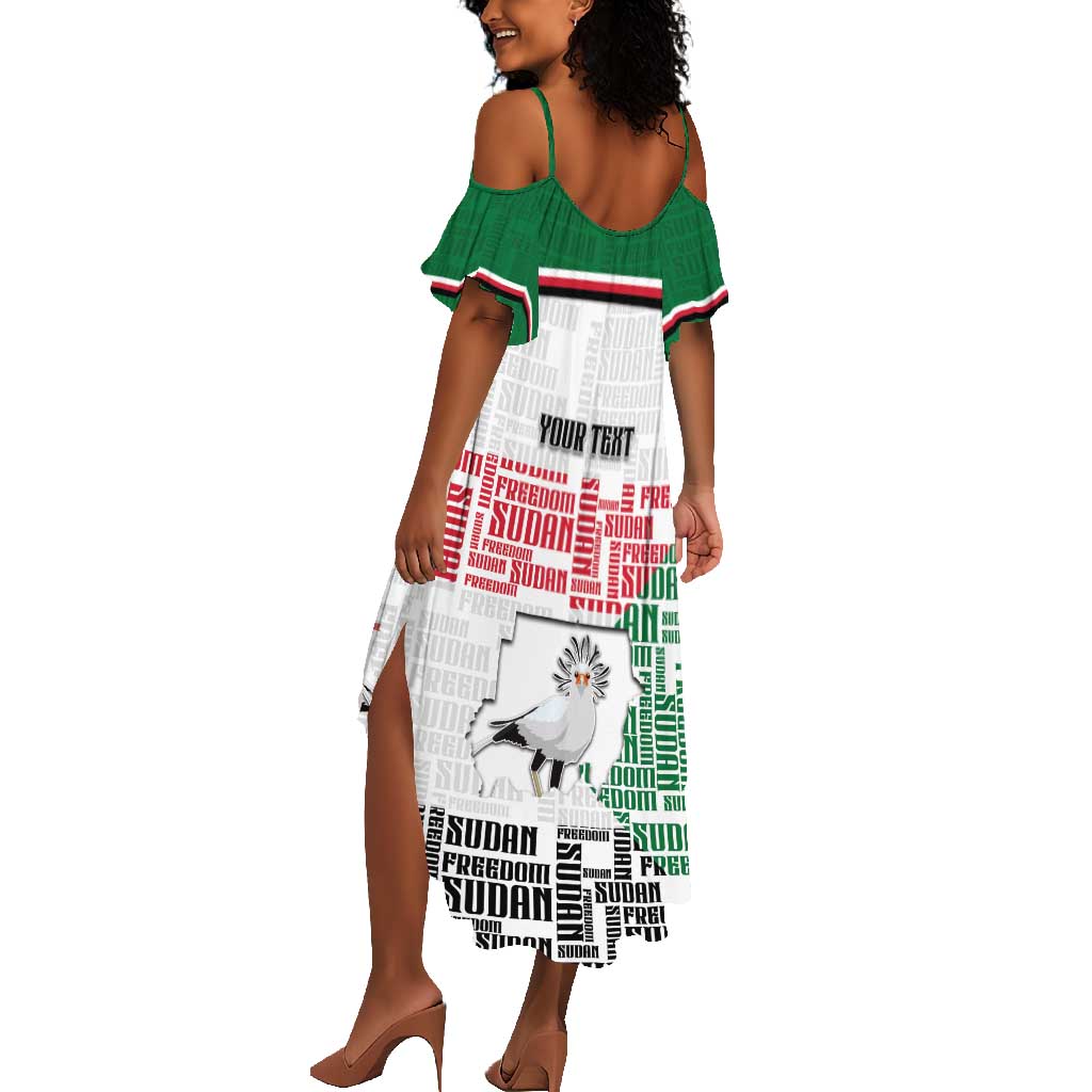 Personalized Sudan Summer Maxi Dress Secretary Bird With Typography Patterns - Wonder Print Shop