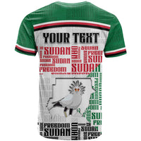 Personalized Sudan T shirt Secretary Bird With Typography Patterns - Wonder Print Shop