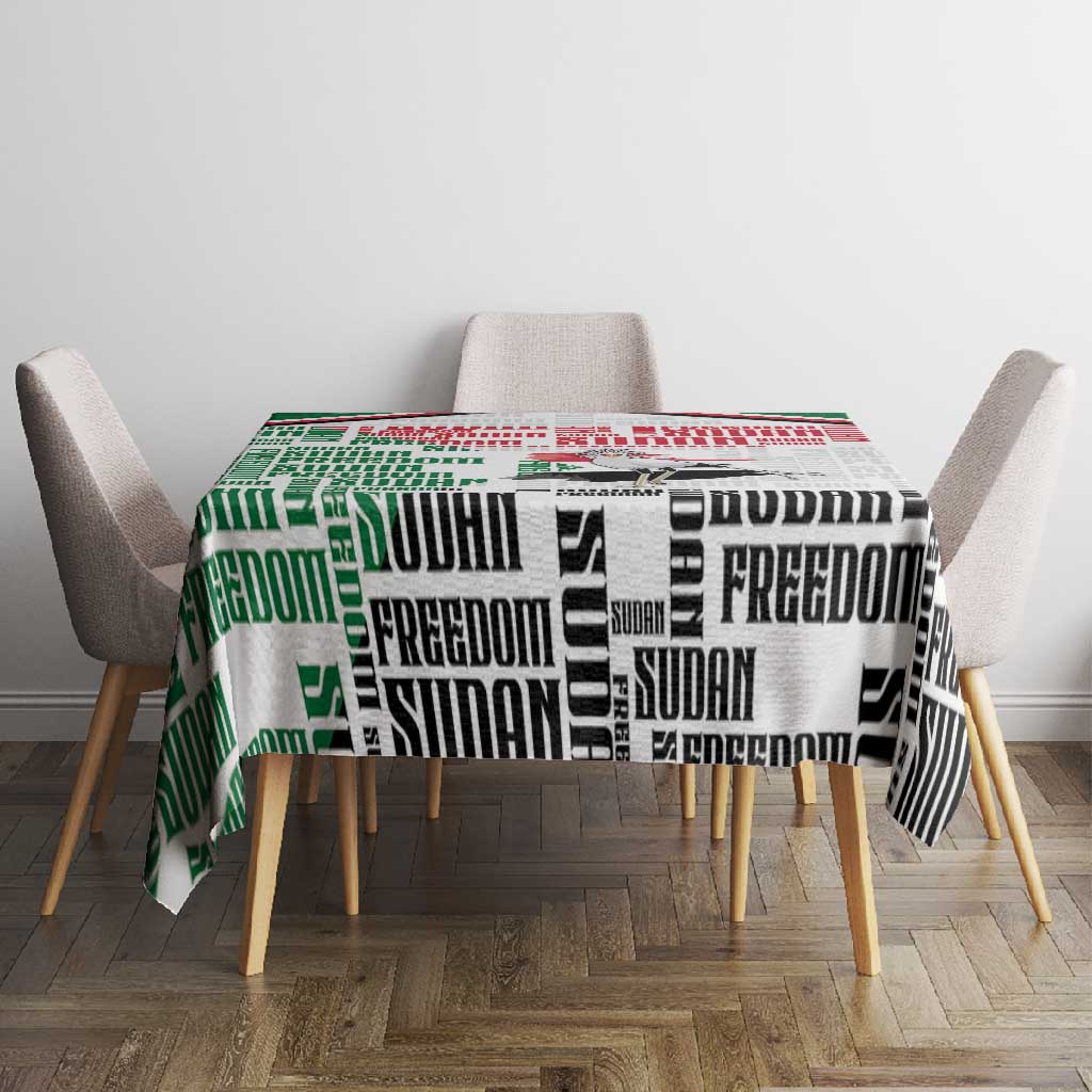 Sudan Tablecloth Secretary Bird With Typography Patterns - Wonder Print Shop